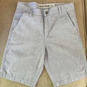 Distortion Boy's  Color white& blue Stripe Shorts Sz 12